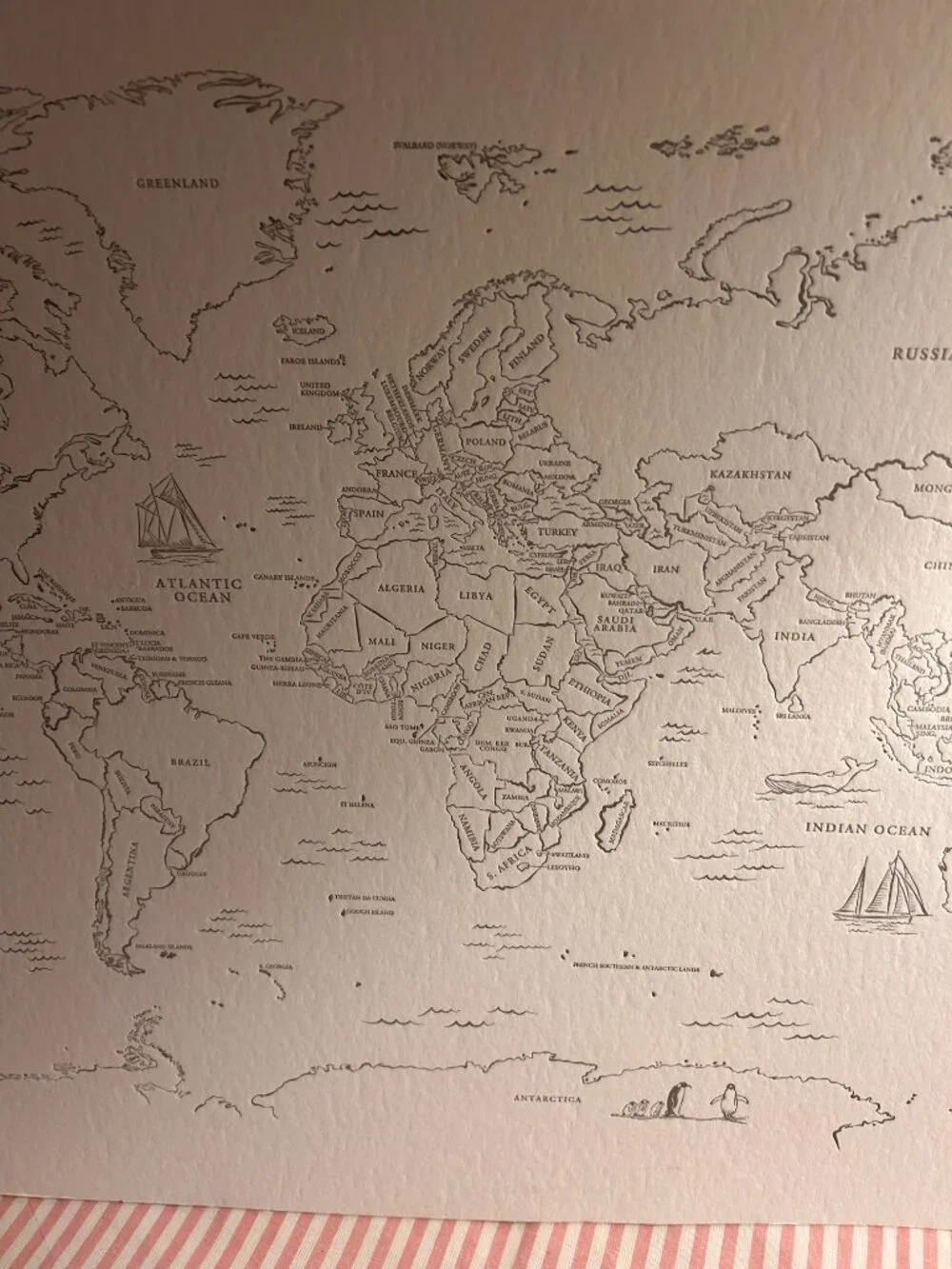 Color Box Letterpress World Map